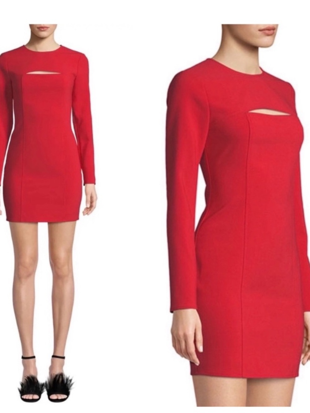 Likely Red Long Sleeve Cutout Mini Keller Dress Size 8